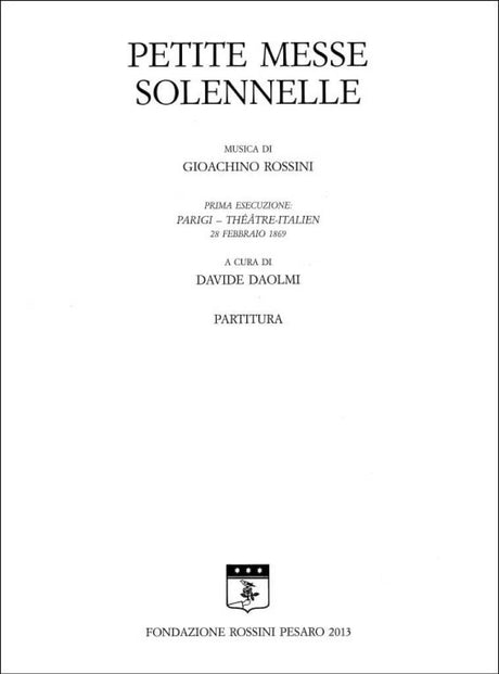 Rossini: Petite Messe Solennelle - Version for Orchestra