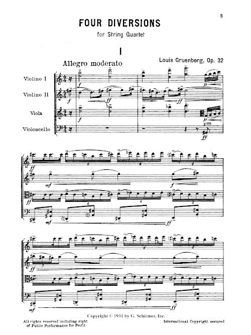 Gruenberg: 4 Diversions, Op. 32