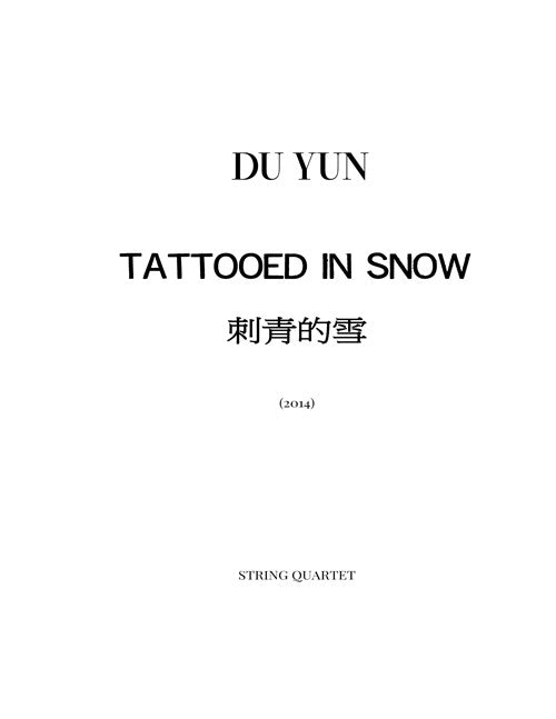 Du: Tattooed in Snow