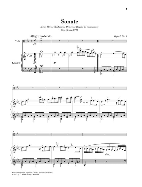 Hummel: Viola Sonata in E-flat Major, Op. 5, No. 3