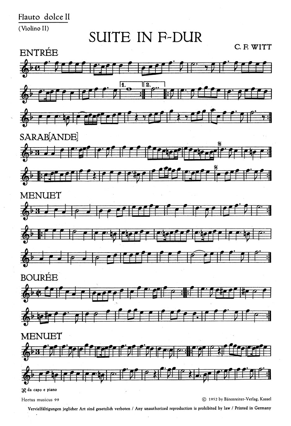 Witt: Suite in F Major