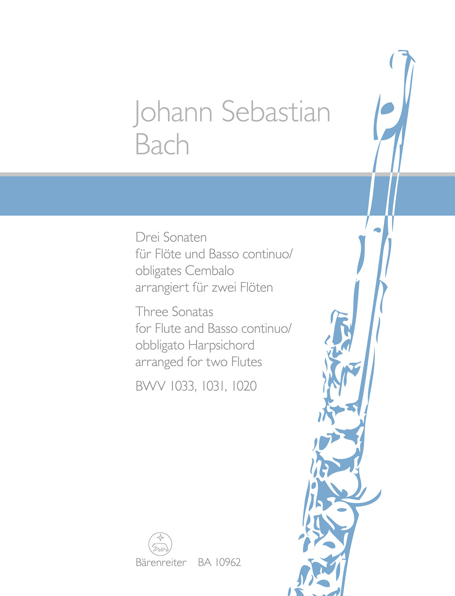 Bach: 3 Flute Sonatas (arr. for 2 flutes), BWV 1033, 1031, & 1020