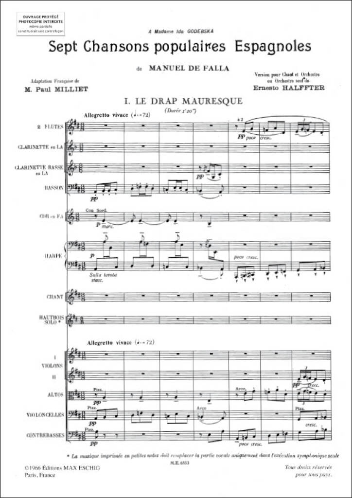 Falla: Siete canciones populares españolas (arr. for soprano & orchestra)