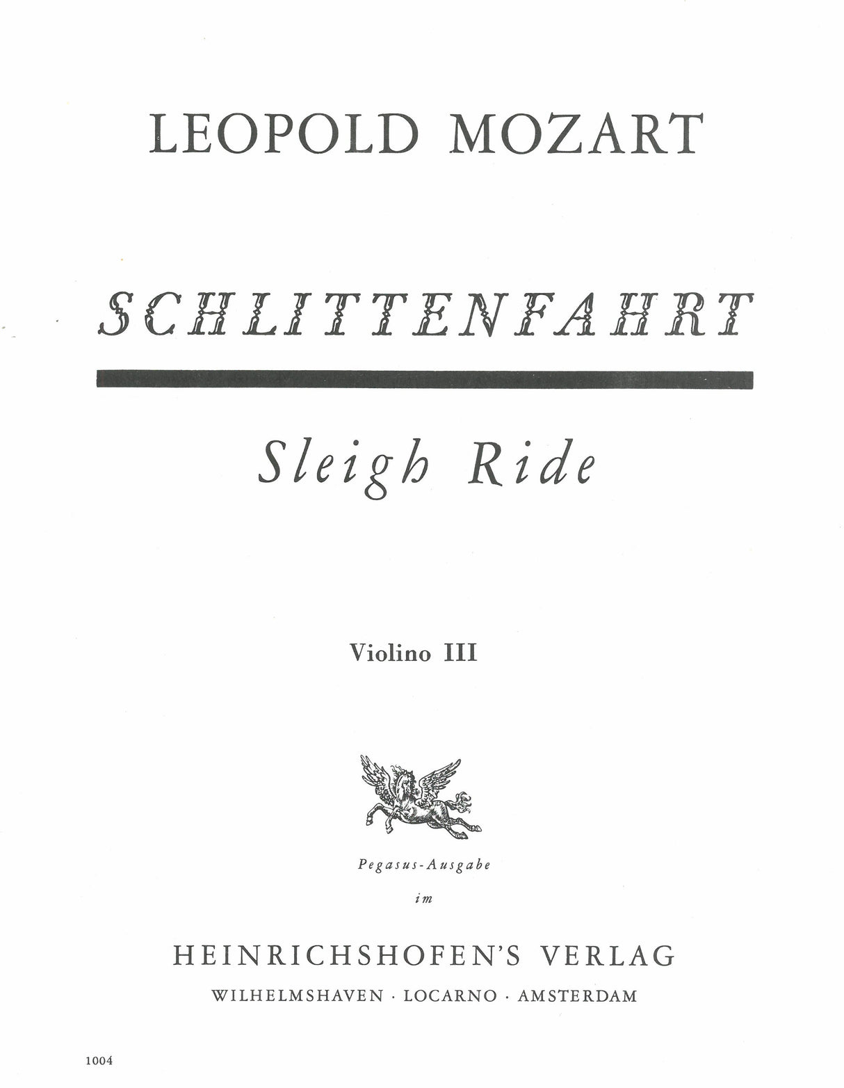 L. Mozart: Musikalische Schlittenfahrt - Musical Sleigh-Ride