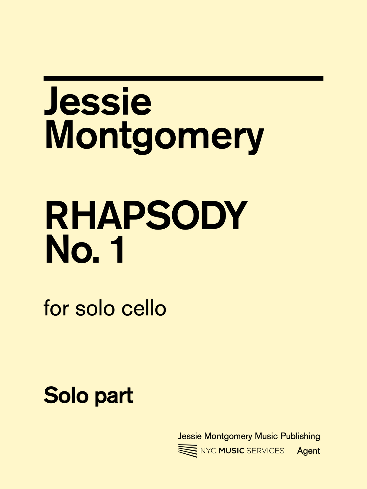 Montgomery: Rhapsody No. 1 for Solo Cello