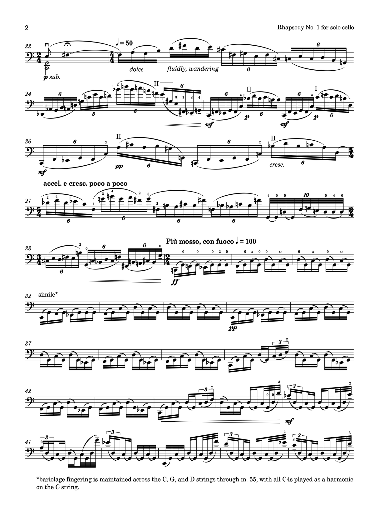 Montgomery: Rhapsody No. 1 for Solo Cello