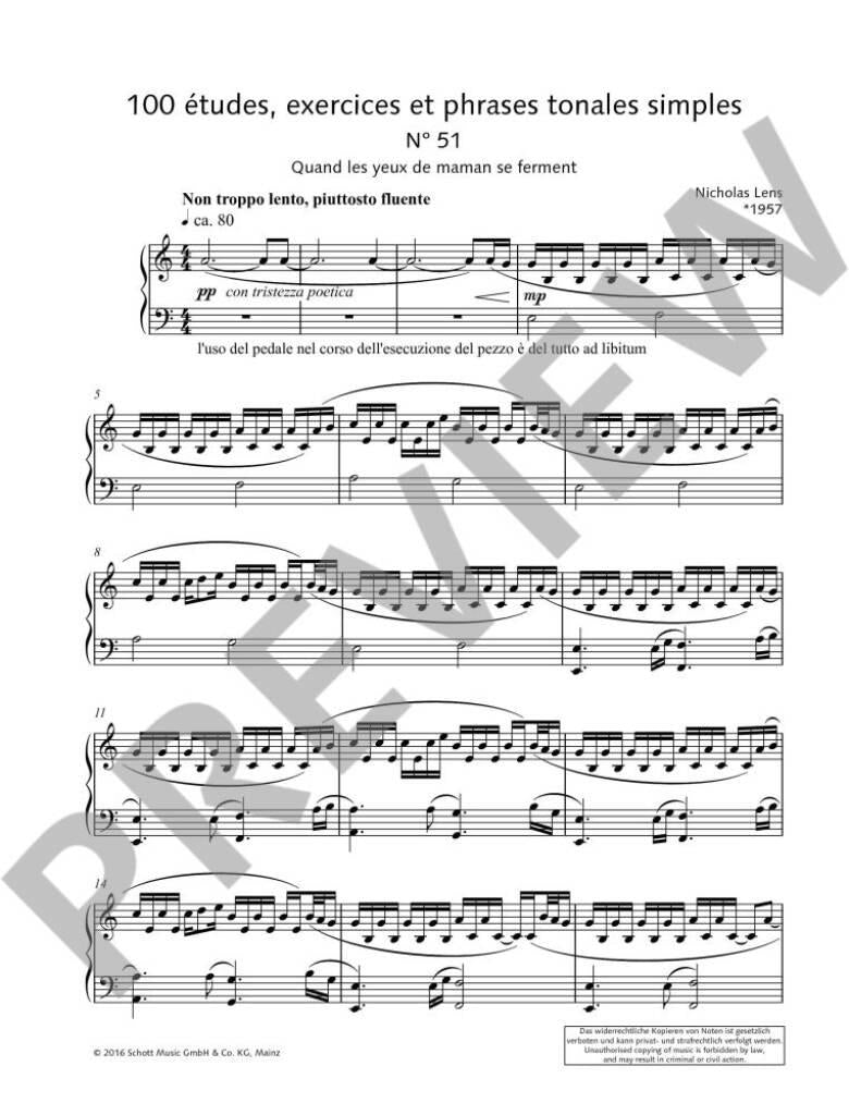 Lens: 100 etudes, exercises and simple tonal phrases - Volume 2 (51-100)