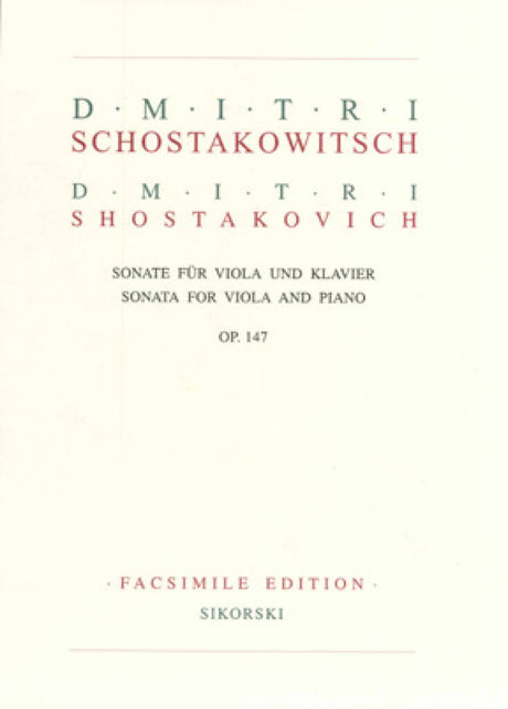 Shostakovich: Viola Sonata, Op. 147