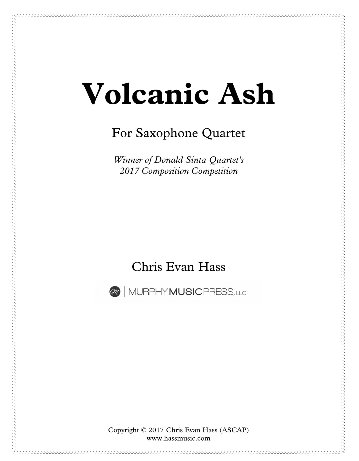 Hass: Volcanic Ash (Version for Sax Quartet)