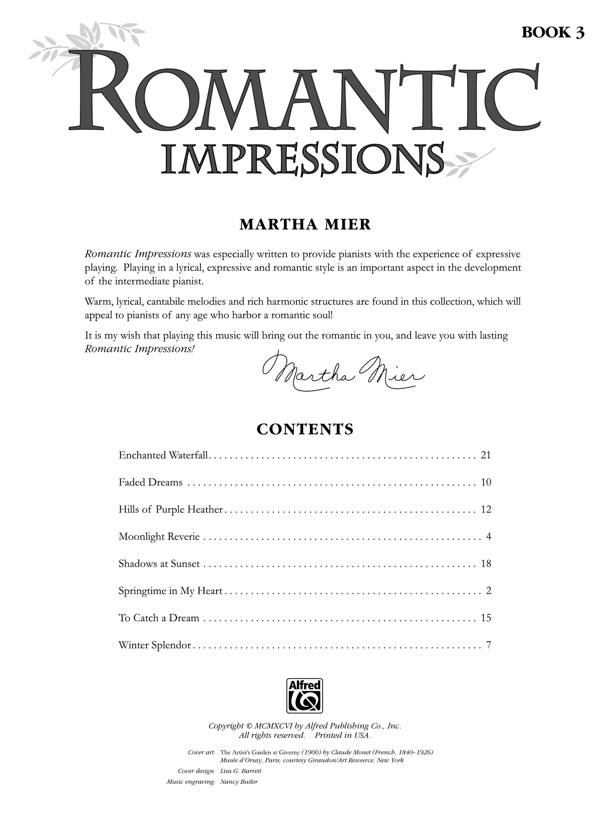 Mier: Romantic Impressions, Book 3