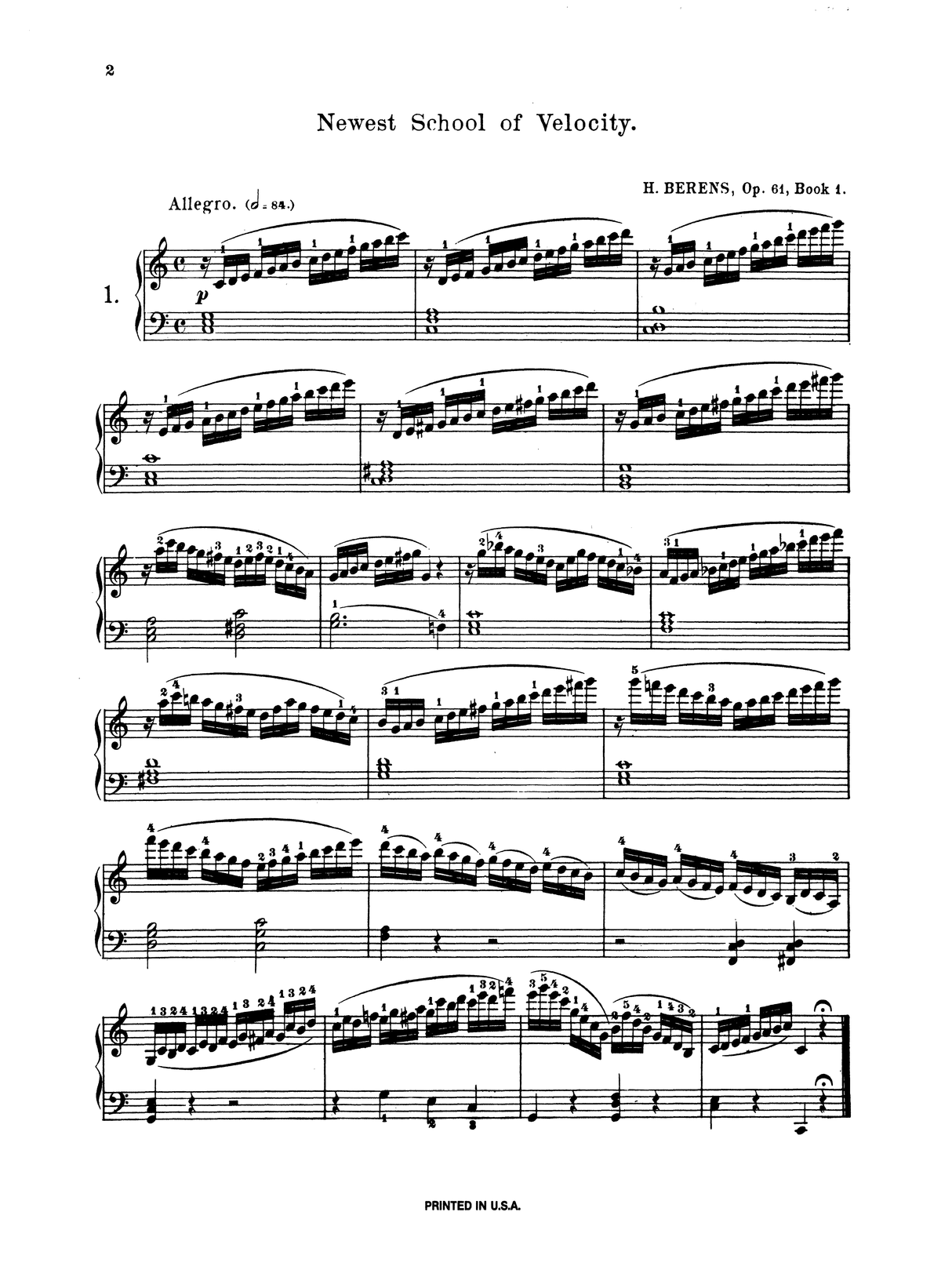 Berens: School of Velocity, Op. 61