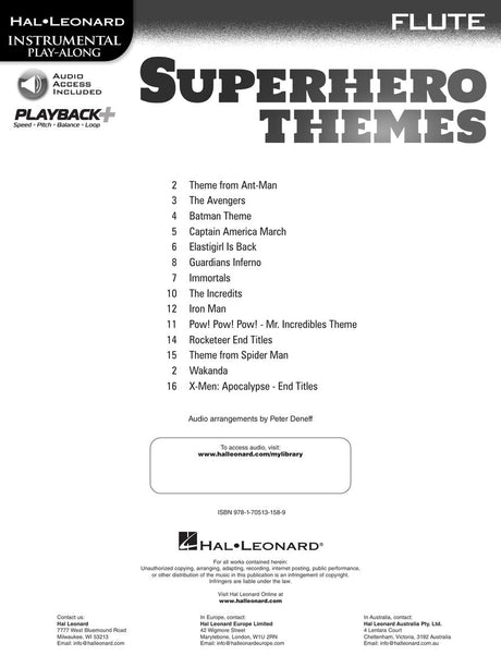 Superhero Themes Instrumental Play-Along for Flute