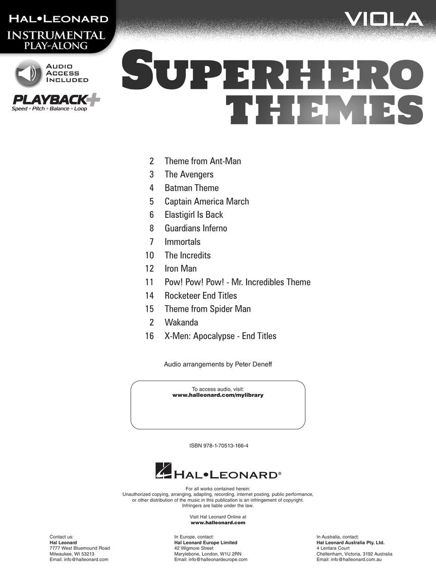 Superhero Themes Instrumental Play-Along for Viola