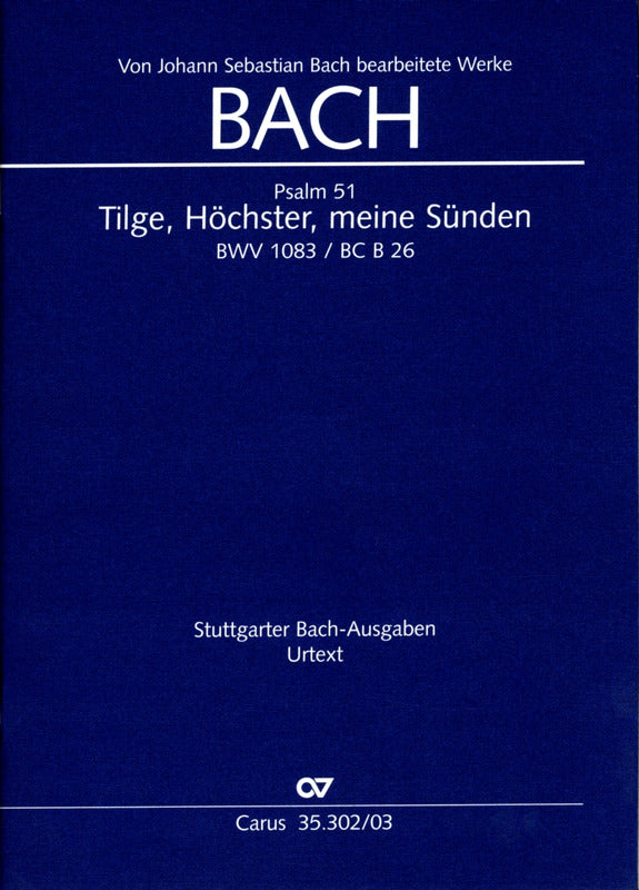 Pergolesi-Bach: Tilge, Höchster, meine Sünden, BWV 1083