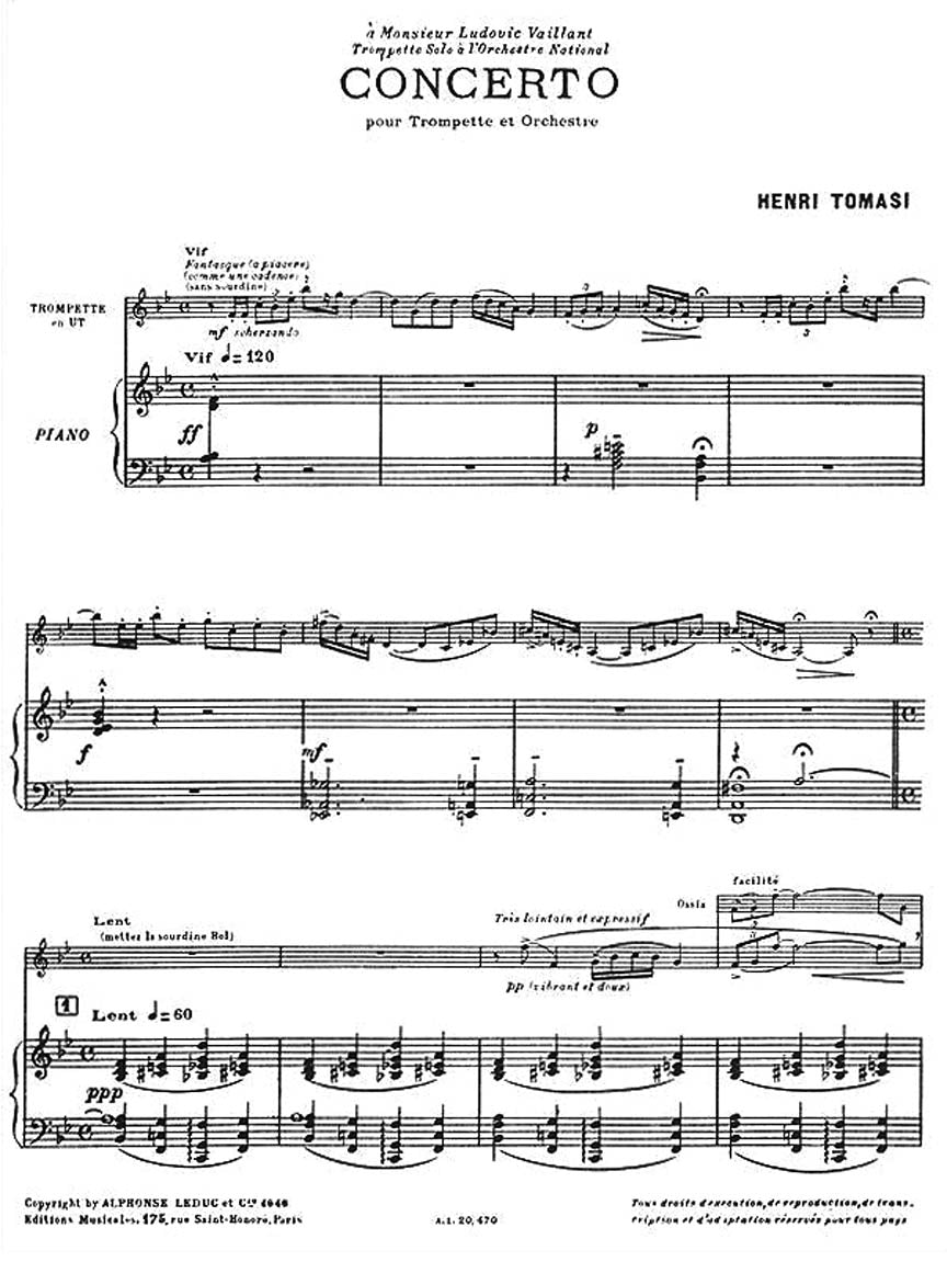 Tomasi: Trumpet Concerto - Ficks Music