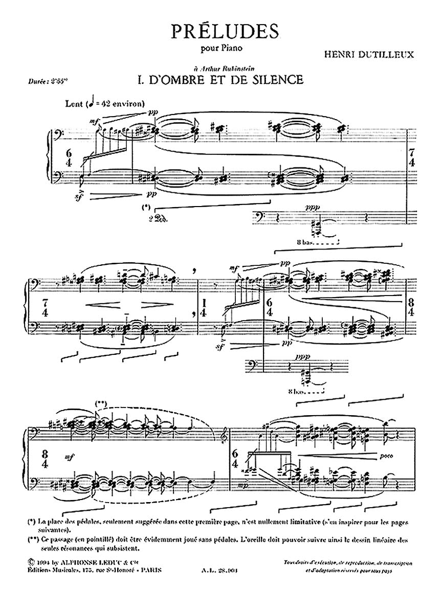 Dutilleux: 3 Préludes