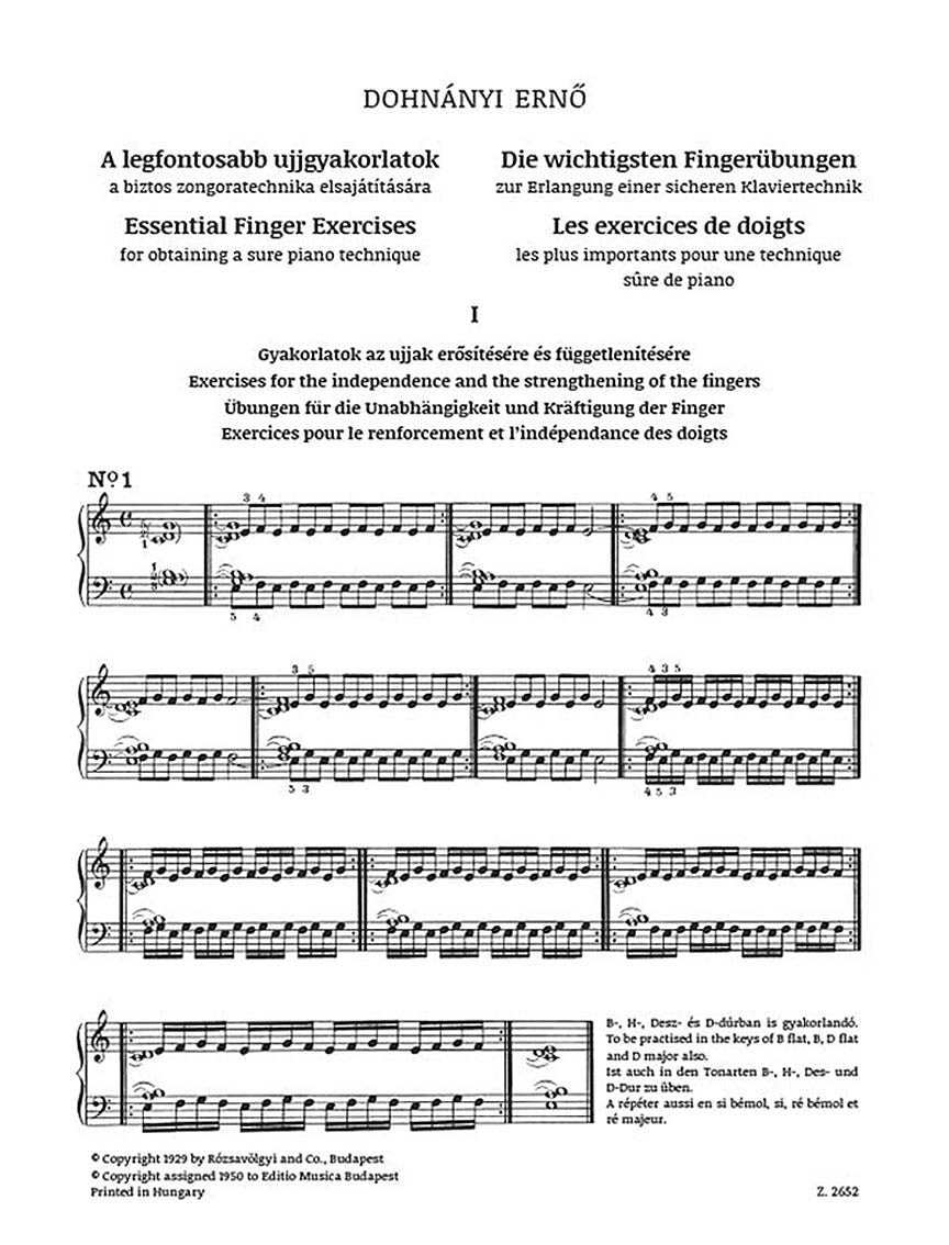 Dohnányi: Essential Finger Exercises