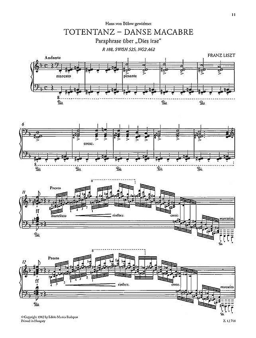 Liszt: Totentanz (Version for Solo Piano)