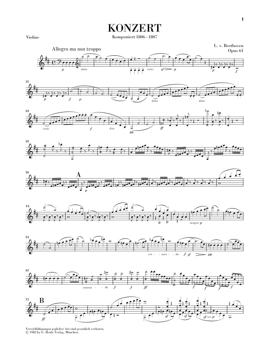 Beethoven: Violin Concerto in D Major, Op. 61 - Ficks Music