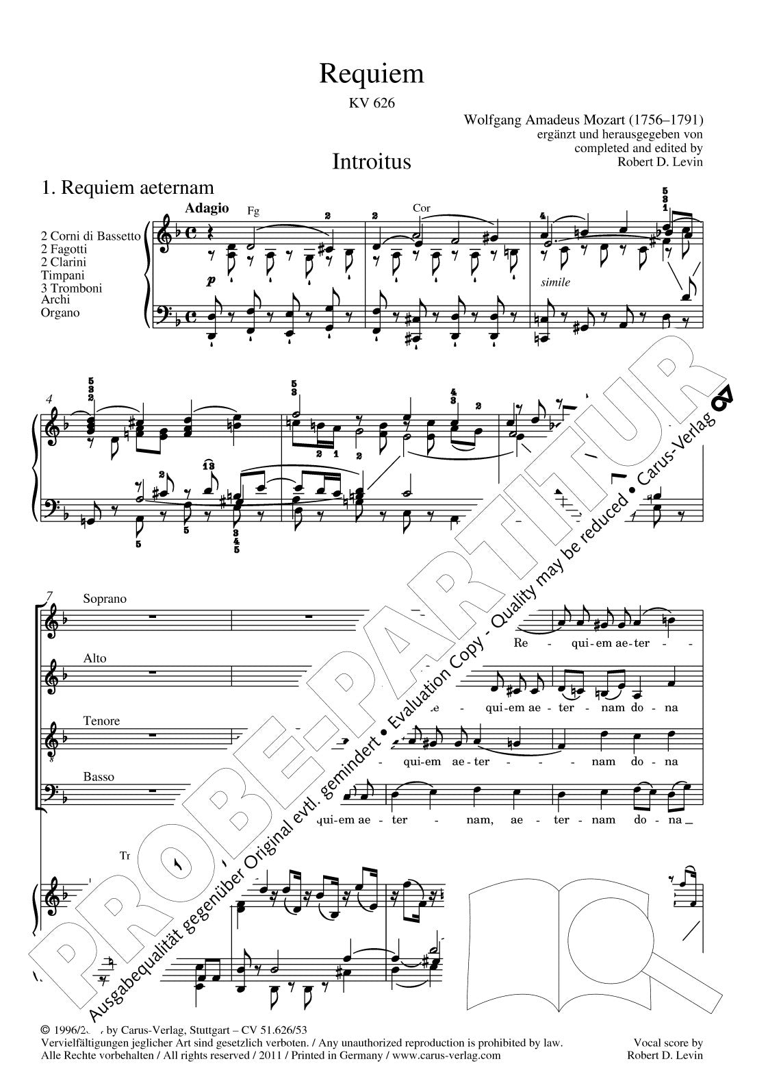 Mozart: Requiem, K. 626 (completed by Levin)