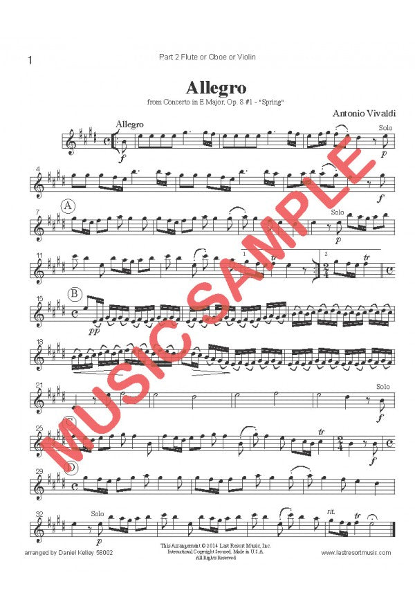 Music for Three Treble Instruments - Wedding & Classical Collection No. 2