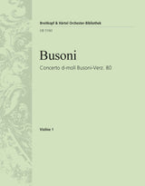 Busoni: Piano Concerto in D Minor, BV 80, Op. 17 (Version for Orchestra)