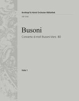 Busoni: Piano Concerto in D Minor, BV 80, Op. 17 (Version for Orchestra)