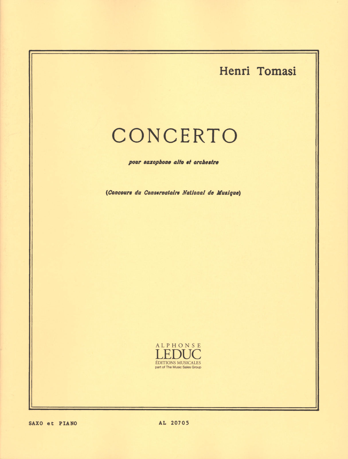 Tomasi: Alto Saxophone Concerto