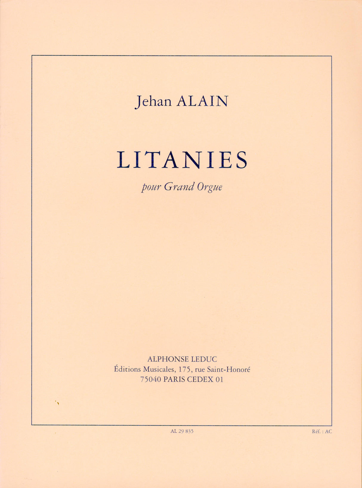 Alain: Litanies