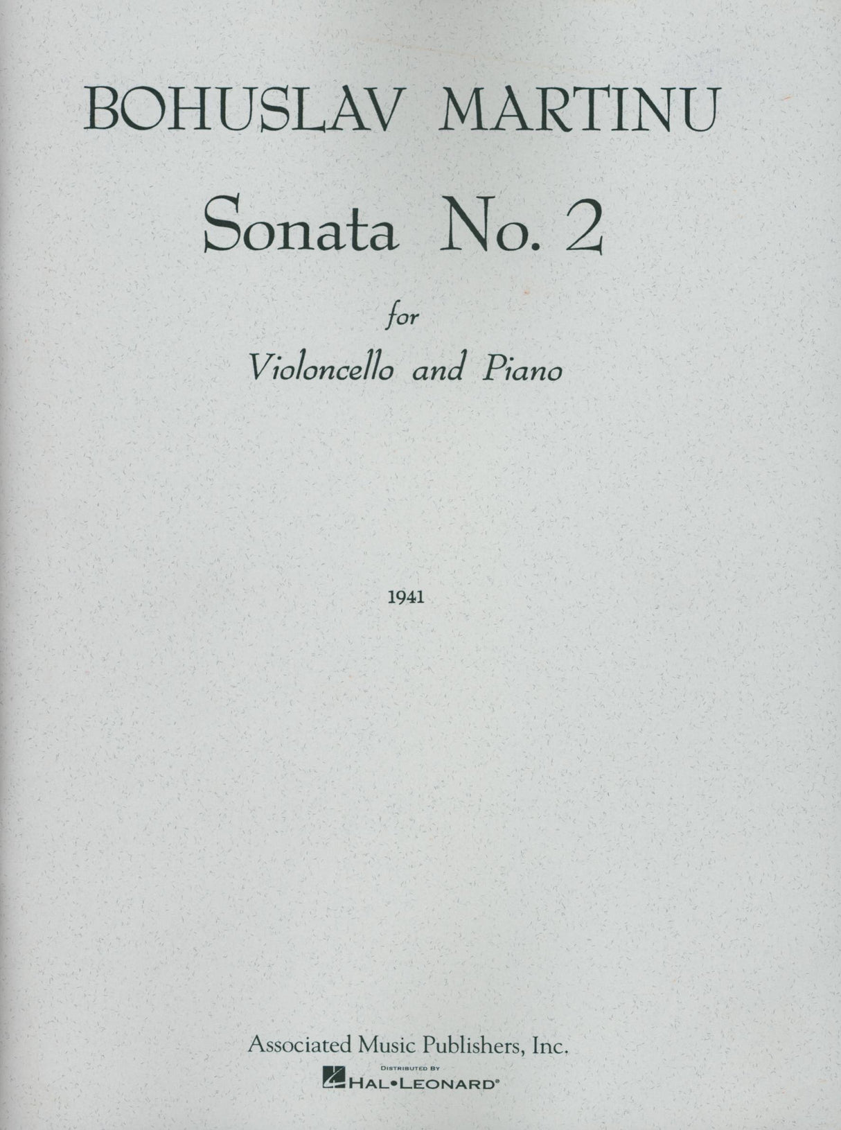 Martinů: Cello Sonata No. 2