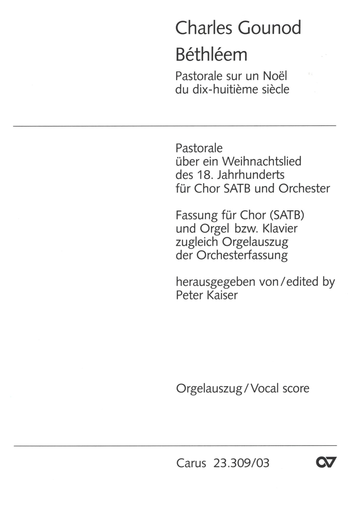 Gounod: Béthléem