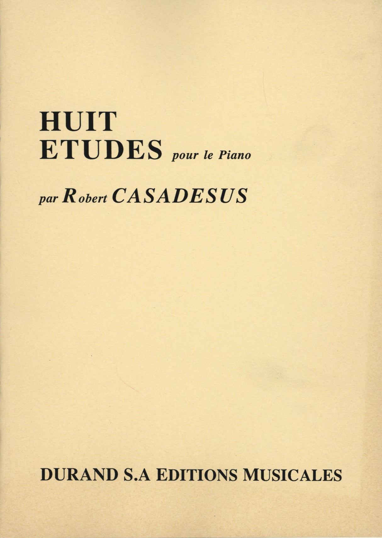 Casadesus: 8 Etudes