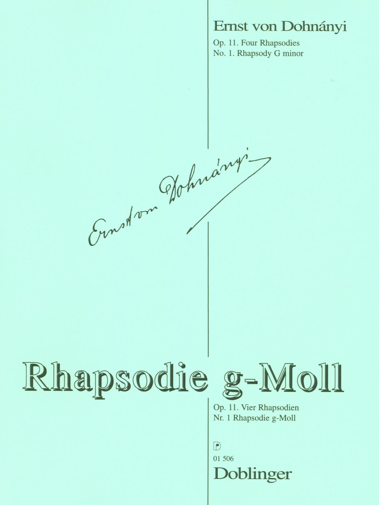 Dohnányi: Rhapsody in G Minor, Op. 11, No. 1