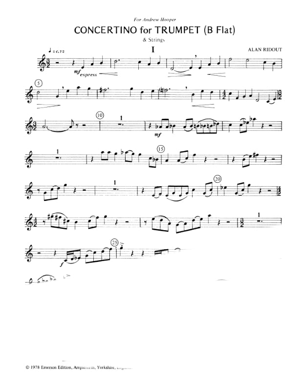 Ridout: Concertino for Trumpet