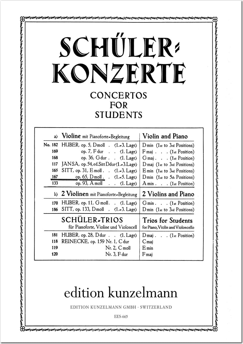 Sitt: Concertino No. 3 in D Minor, Op. 65