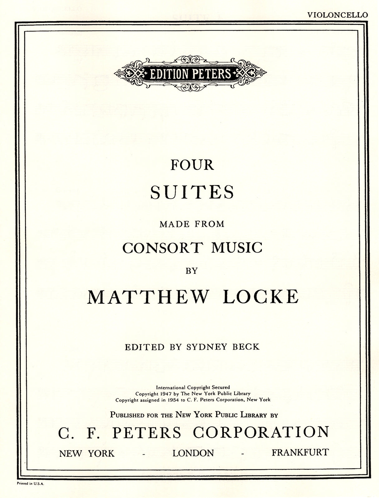 Locke: 4 Suites Made from Consort Music