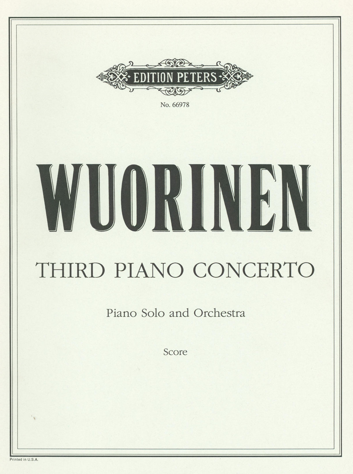 Wuorinen: Piano Concerto No. 3