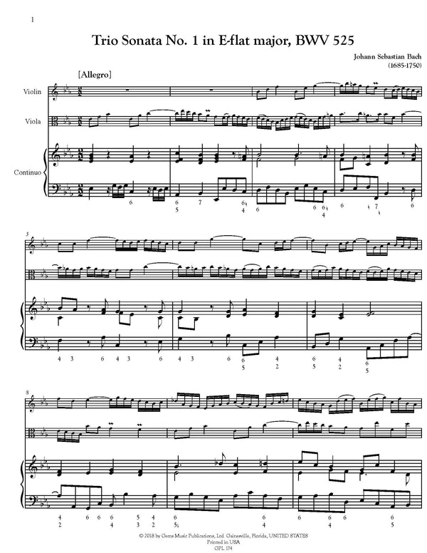 Bach: 6 Trio Sonatas, BWV 525-530 (arr. for violin, viola and
