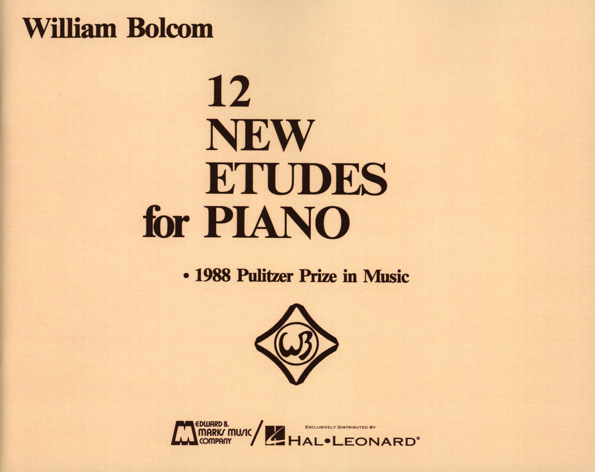 Bolcom: 12 New Etudes for Piano