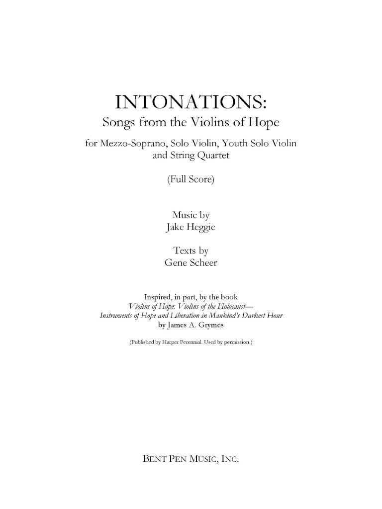 Heggie: Intonations