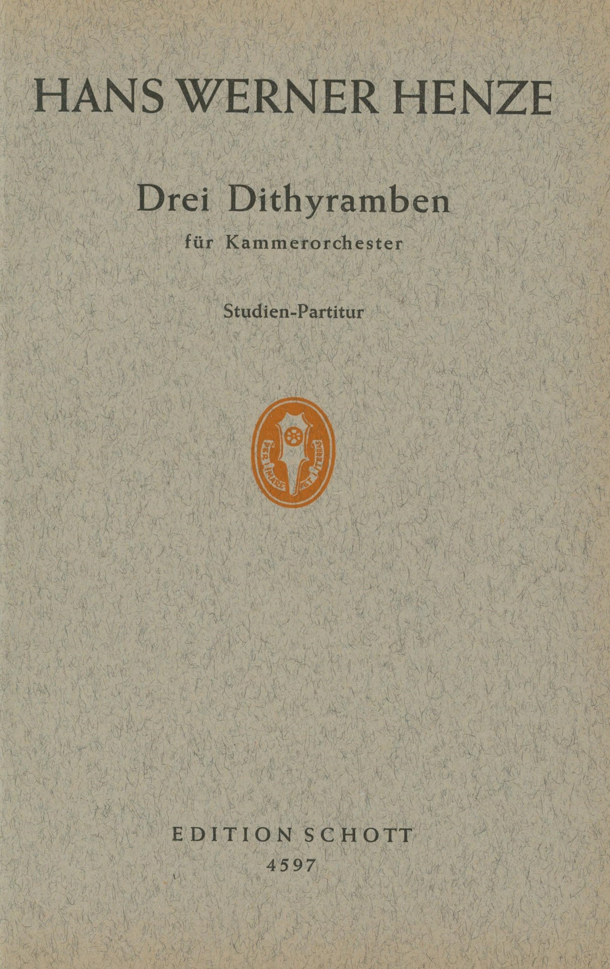 Henze: Drei Dithyramben