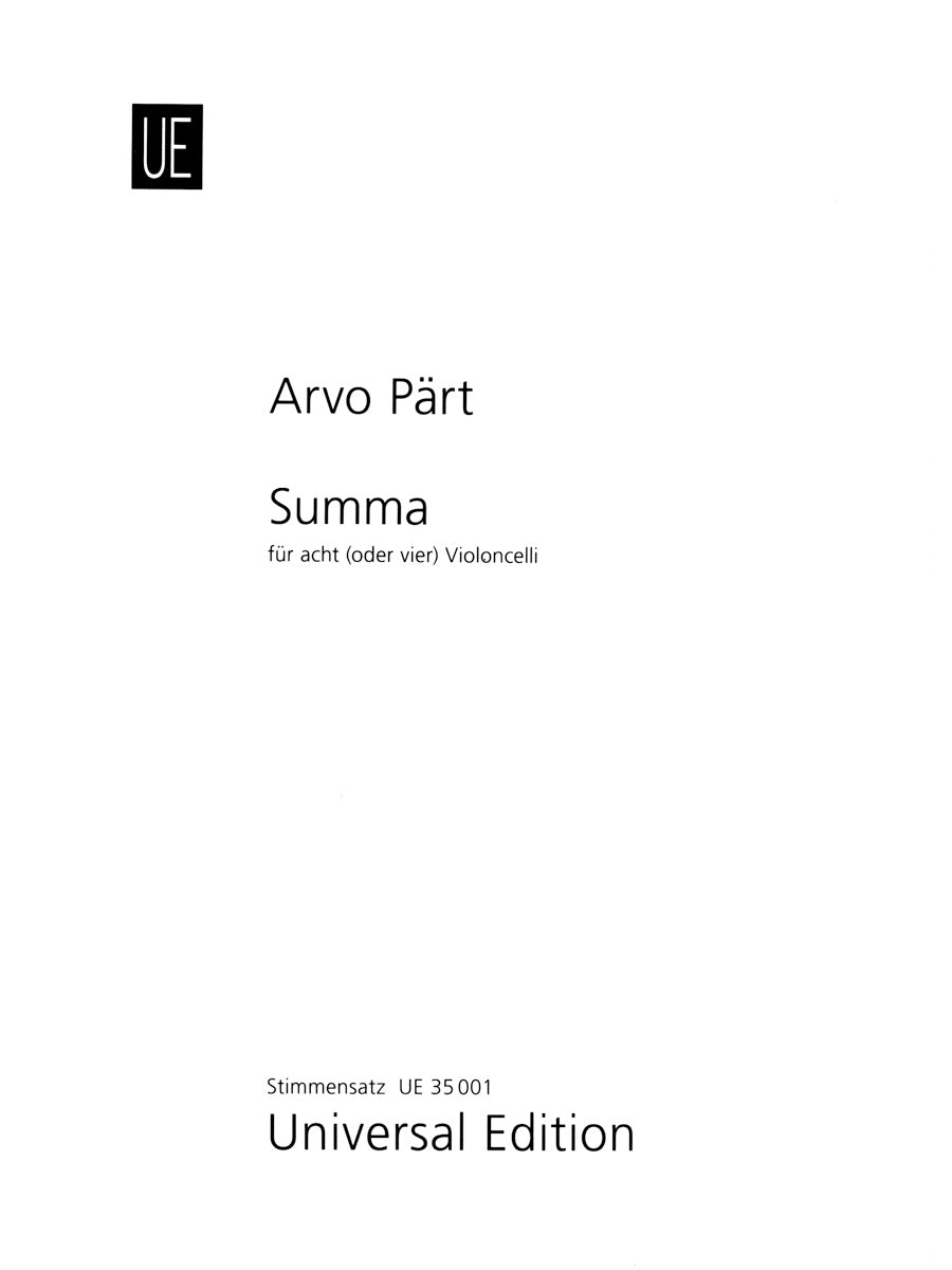 Pärt: Summa (for 8(4) cellos)