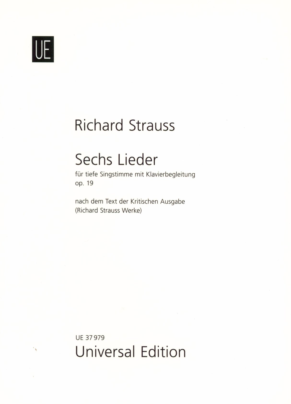 Strauss: 6 Songs, TrV 152, Op. 19