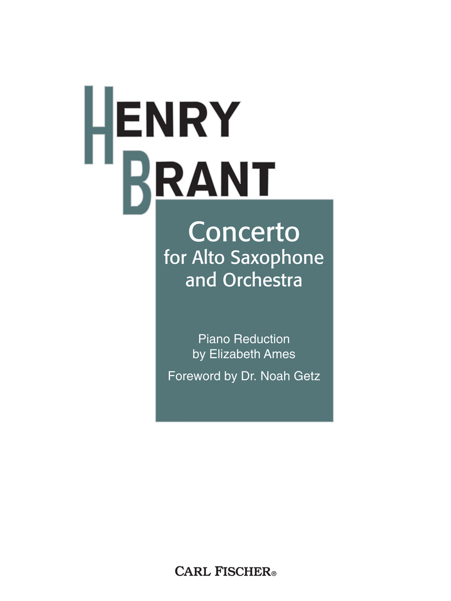 Brant: Alto Saxophone Concerto