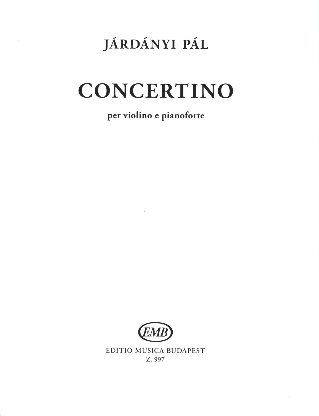 Járdányi: Concertino