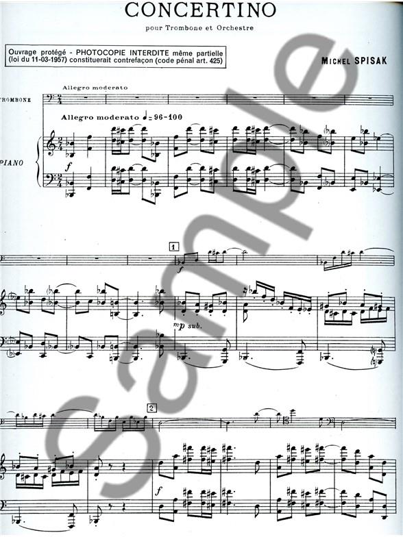 Spisak: Concertino for Trombone and Orchestra or Pinano