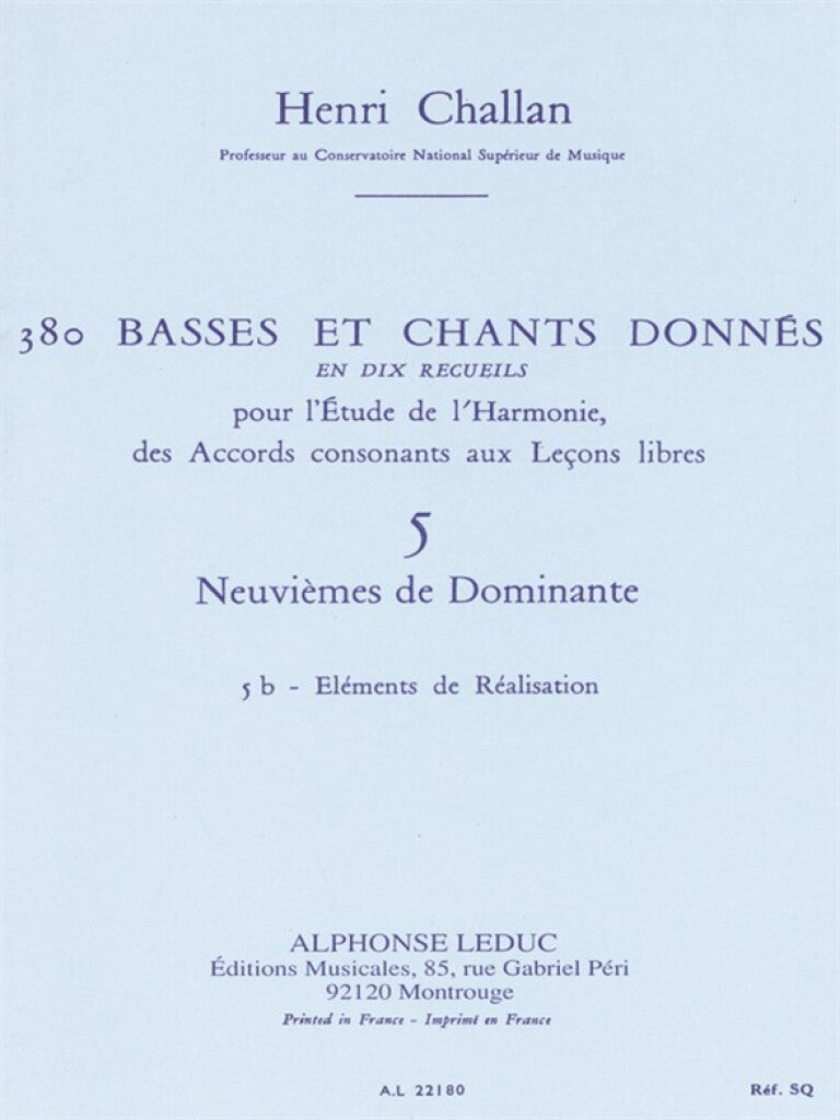 Challan: Basses et Chants Donnés - 5b (Neuviémes de dominantes)