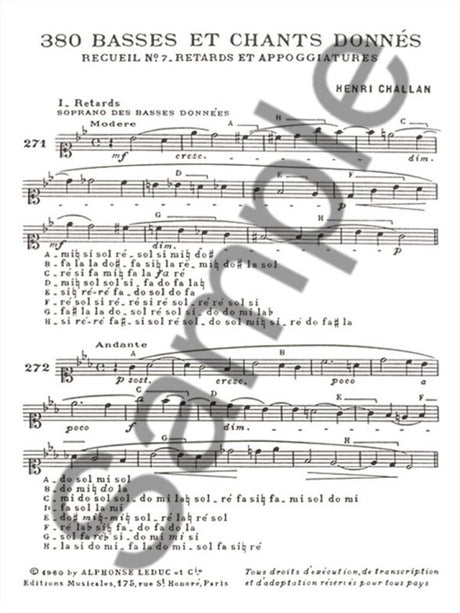 Challan: Basses et Chants Donnés - 7b (Retards et appoggiatures)