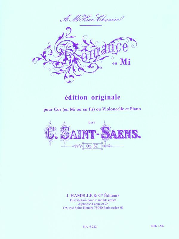 Romance, Op.36 – Camille Saint-Saëns Sheet music for Piano, Flute