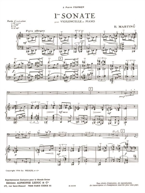 Martinů: Cello Sonata No. 1, H. 277